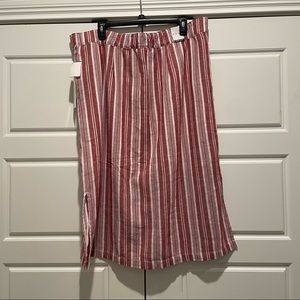 Dash Linen Blend Red White Skirt